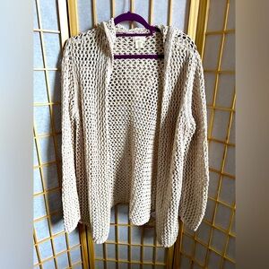 Nicole Miller Artelier Cream Chunky Knit Cardigan Sweater